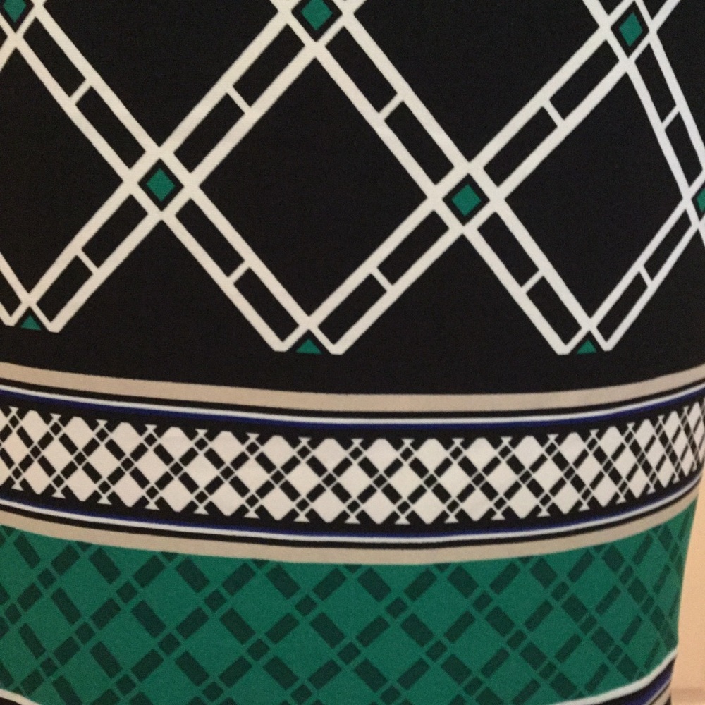 White House/Black Market Dress Size 4 Black/Teal/White - Picture 4 of 6